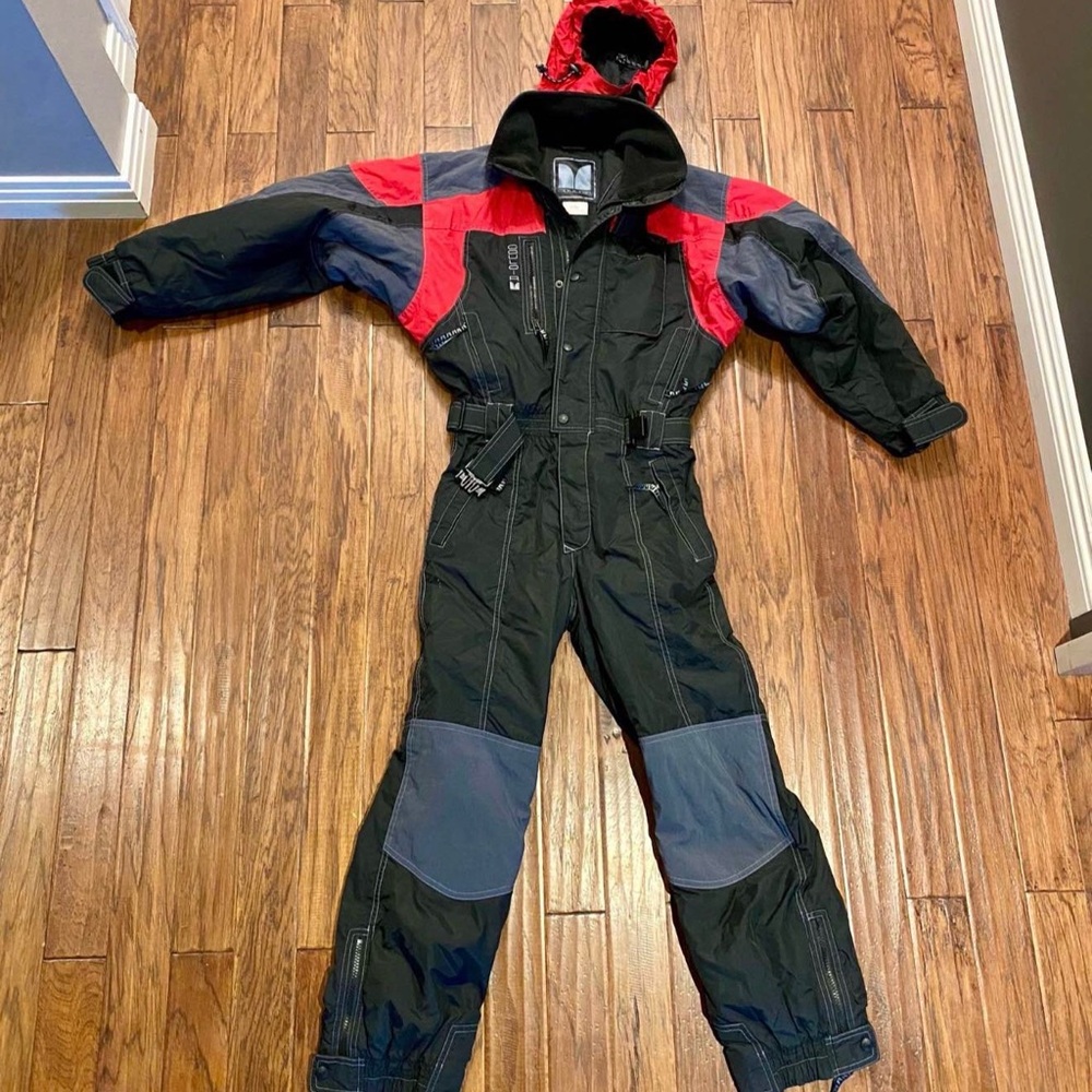 Youth size 12 Black and Red Snowsuit with Hood by Coulior